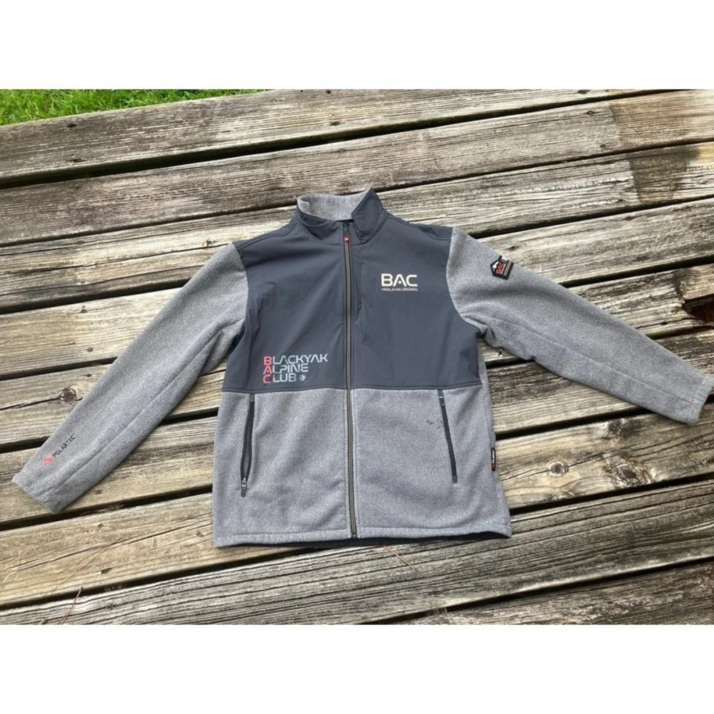 Black Yak Alpine Club Fleece Jacket Grey Great For Mountaineering &Outdoor Sz Lg